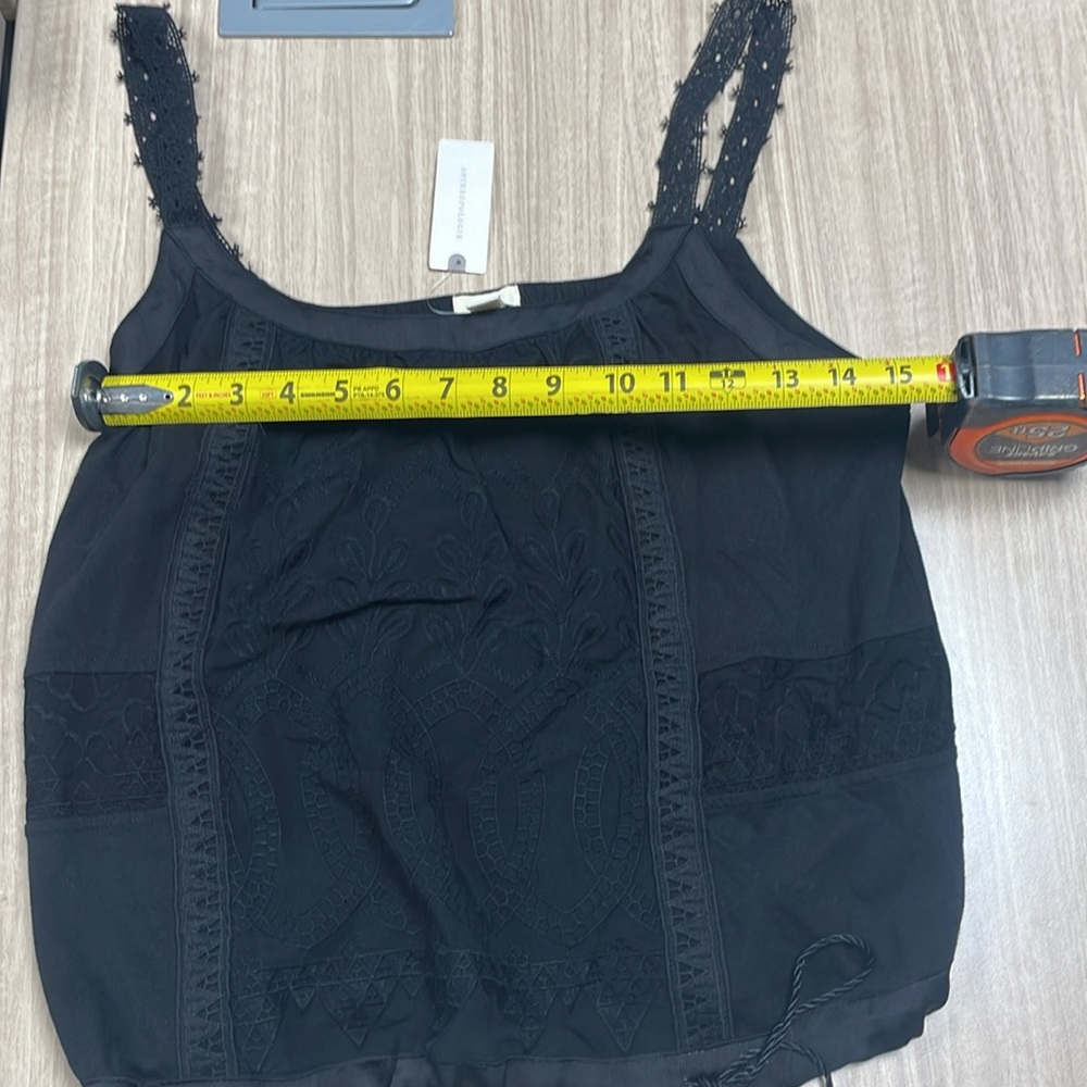 NWT Anthropologie Tiny Blk 100% Cotton Tank lace Strap Boho Festival Cami MED - Picture 5 of 7